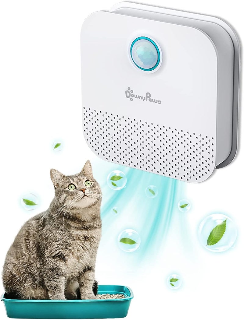 DownyPaws معطر رمل القطط، مزيل الروائح القابل لإعادة الشحن 4000mAh لصندوق رمل القطط، خالي من الغبار، عمر بطارية 14 يوم، بدون مستهلكات - Image 1